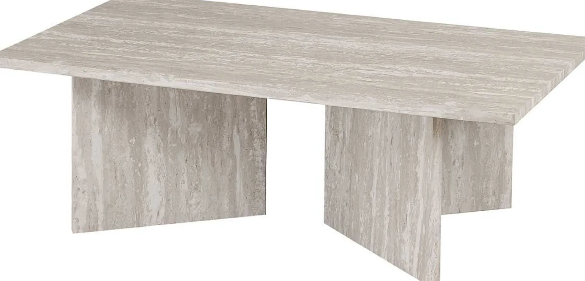 Couchtisch Litar - 125x65x42cm - Travertin grau