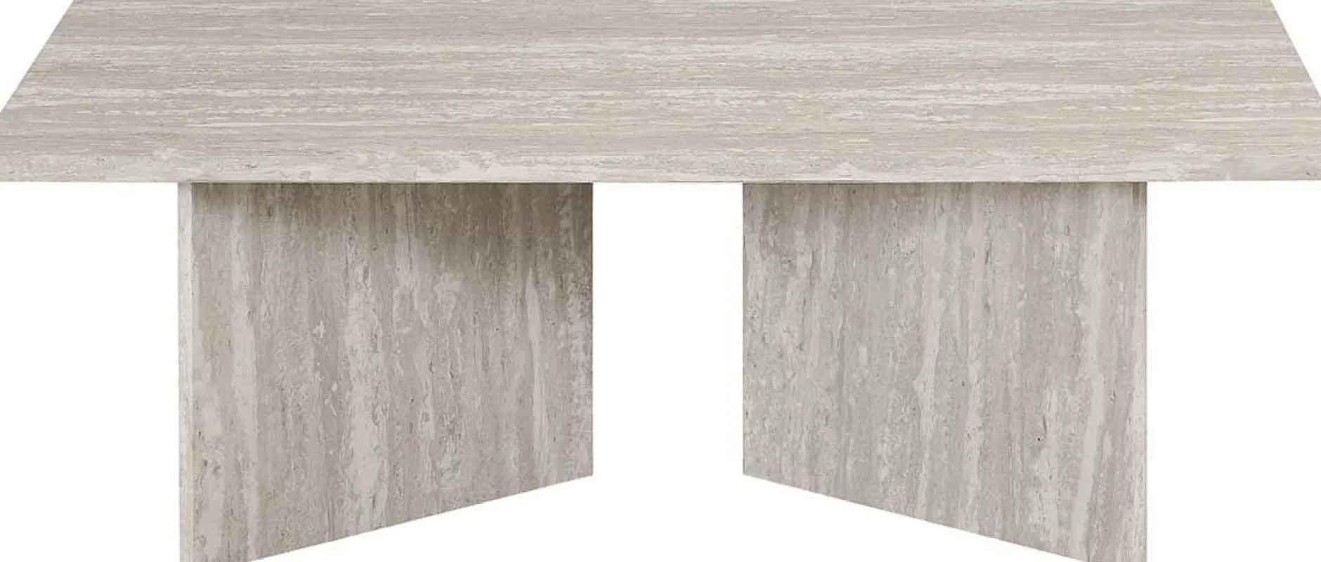 Couchtisch Litar - 125x65x42cm - Travertin grau