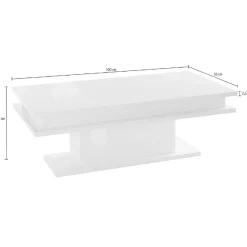 Couchtisch Little Big | Inklusive Beleuchtung | 100 x 55 x 42 cm | High Gloss White