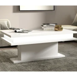 Couchtisch Little Big | Inklusive Beleuchtung | 100 x 55 x 42 cm | High Gloss White