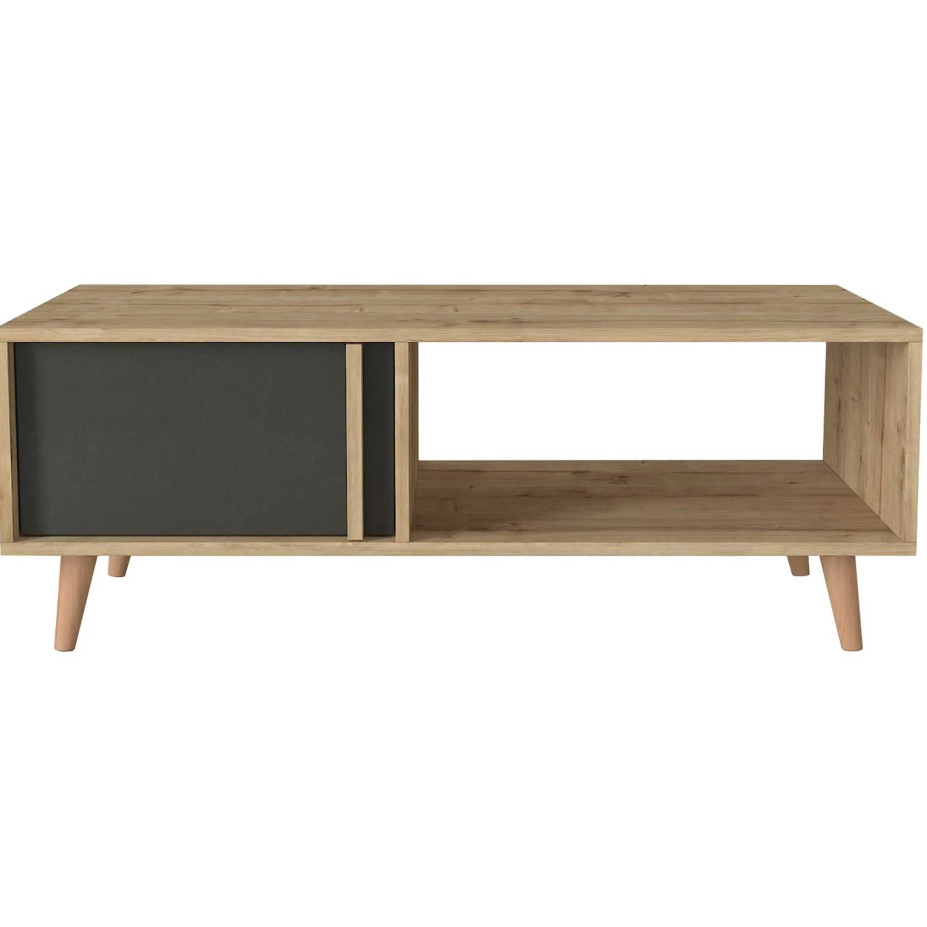 Couchtisch Malmo - 120x60x45cm - mit Ablage - Eiche Dekor/anthrazit