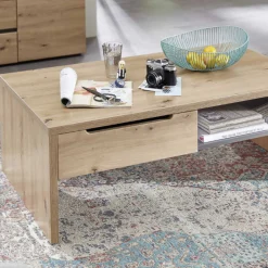 Couchtisch Medina 110x65cm 2 Schubladen - Eiche