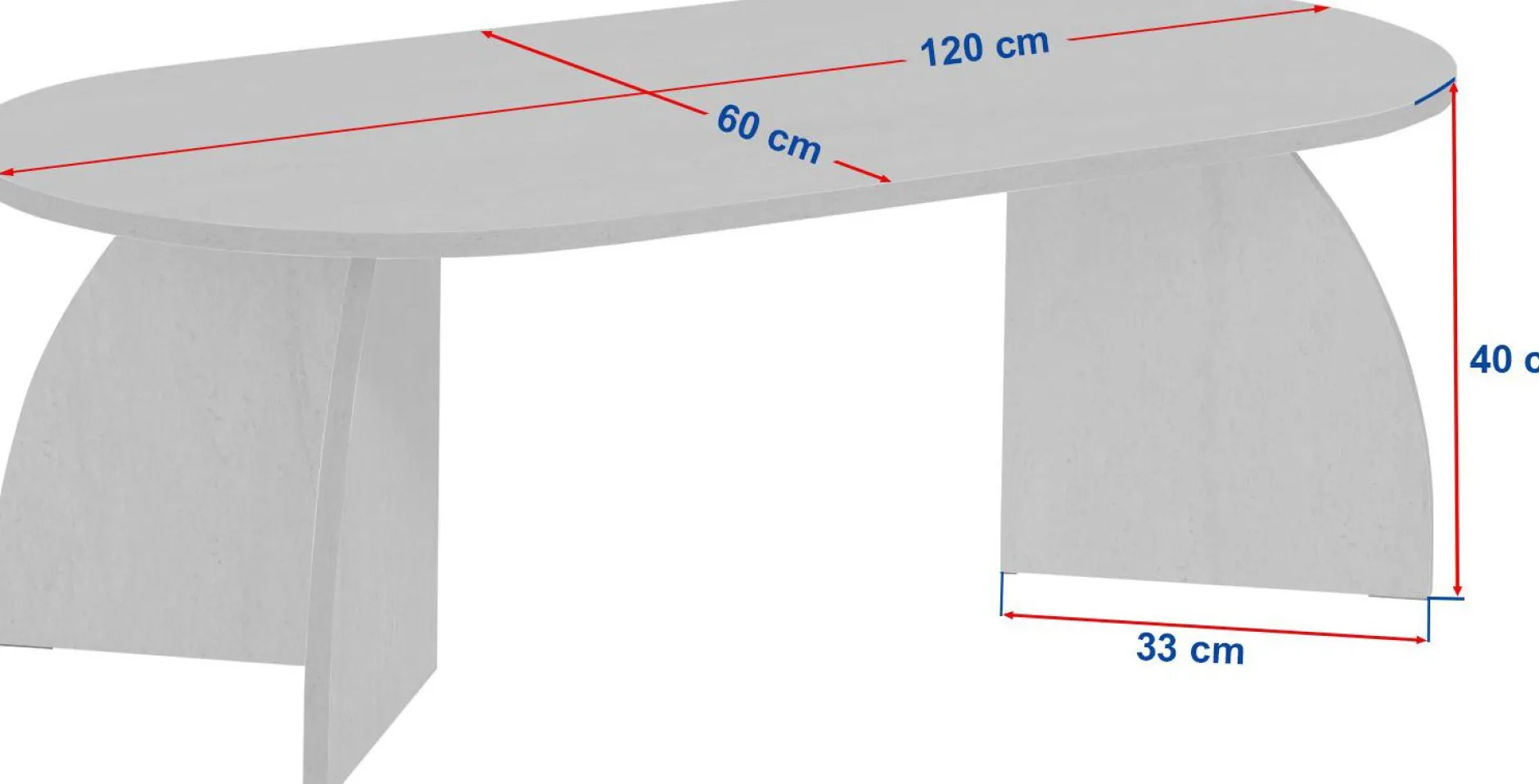 Couchtisch Melina - 100% MELAMINE - Holzschwarz - 40 x 60 x 120 cm