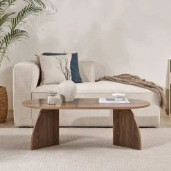 Couchtisch Melina - 100% MELAMINE - Walnuss - 40 x 60 x 120 cm