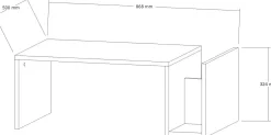 Couchtisch Memo - 100% MELAMINE - Saphireiche - 86,8 x 32,4 x 50 cm