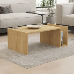 Couchtisch Memo - 100% MELAMINE - Saphireiche - 86,8 x 32,4 x 50 cm