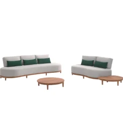 Couchtisch Mezzeluna Gescova - Teakholz 90x70 cm Braun
