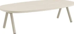 Couchtisch Midleton Gartenmöbel Aluminium Travertin 130x70x30cm Beige