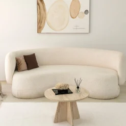 Couchtisch Mushroom - 100% MELAMINE - Travertin - 60 x 40 x 60 cm