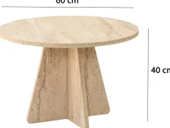 Couchtisch Mushroom - 100% MELAMINE - Travertin - 60 x 40 x 60 cm