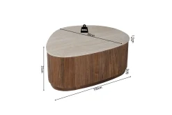 Couchtisch Nolan | 100 x 80 x 35 cm | Design Travertin Beige