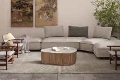 Couchtisch Nolan | 100 x 80 x 35 cm | Design Travertin Beige