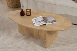 Couchtisch Orba - 100% MELAMINE - Eiche - 40 x 65 x 120 cm