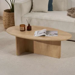 Couchtisch Orba - 100% MELAMINE - Eiche - 40 x 65 x 120 cm