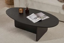 Couchtisch Orba - 100% MELAMINE - Holzschwarz - 40 x 65 x 120 cm