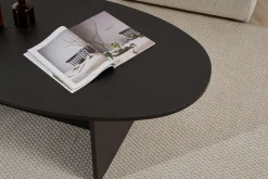 Couchtisch Orba - 100% MELAMINE - Holzschwarz - 40 x 65 x 120 cm