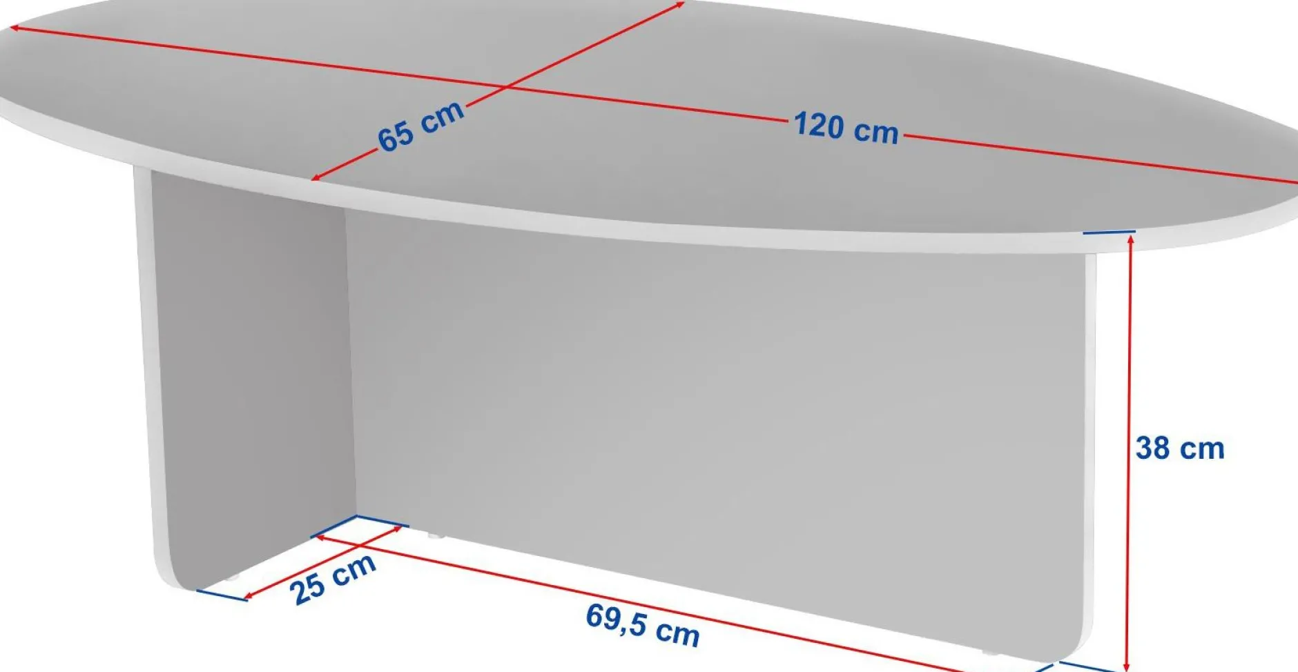 Couchtisch Orba - 100% MELAMINE - Travertin - 40 x 65 x 120 cm