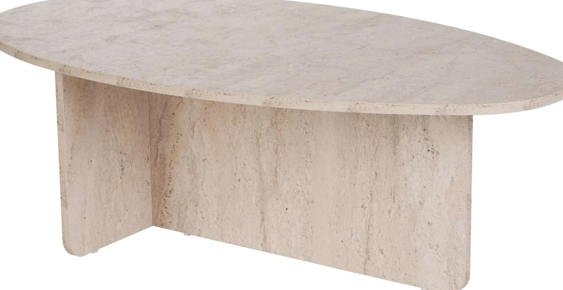Couchtisch Orba - 100% MELAMINE - Travertin - 40 x 65 x 120 cm