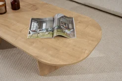 Couchtisch Ovalis - 100% MELAMINE - Eiche - 40 x 65 x 130 cm