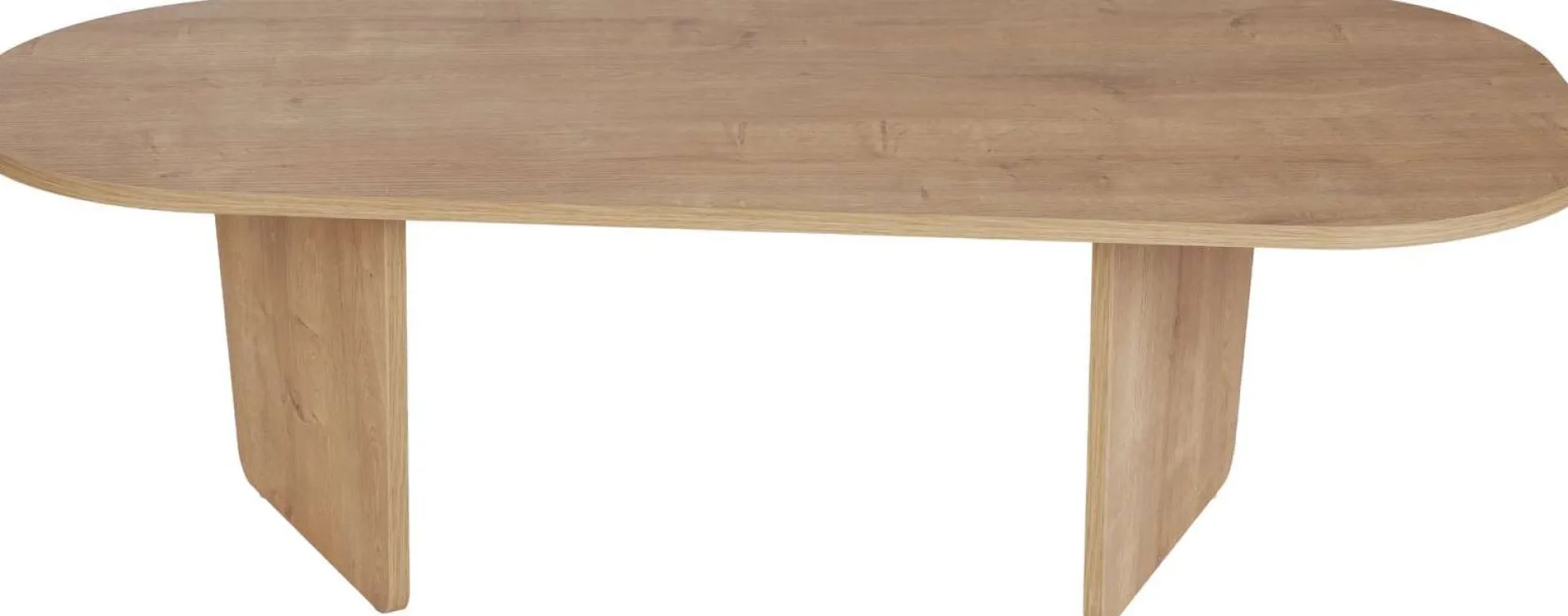 Couchtisch Ovalis - 100% MELAMINE - Eiche - 40 x 65 x 130 cm