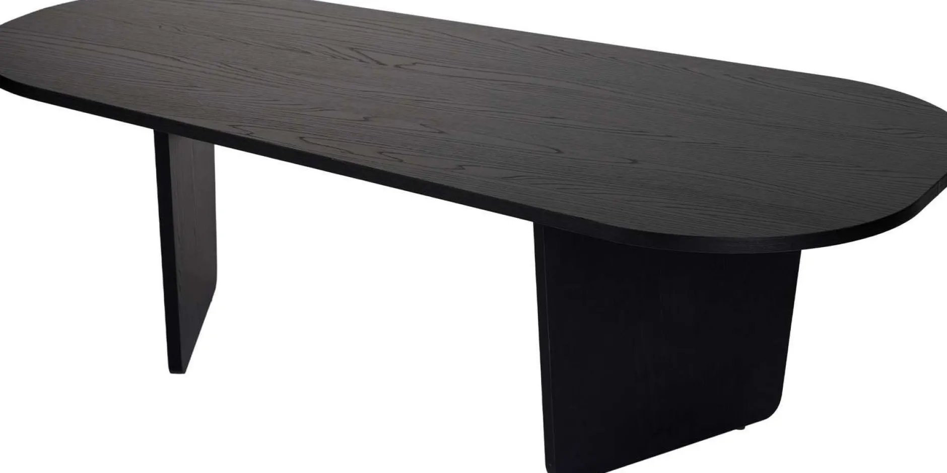 Couchtisch Ovalis - 100% MELAMINE - Holzschwarz - 40 x 65 x 130 cm
