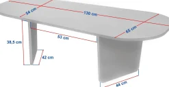 Couchtisch Ovalis - 100% MELAMINE - Holzschwarz - 40 x 65 x 130 cm