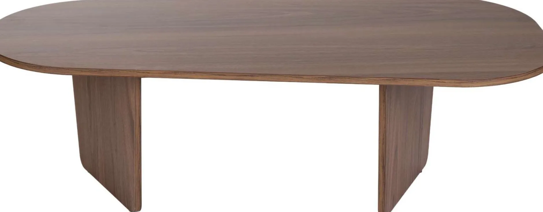 Couchtisch Ovalis - 100% MELAMINE - Walnuss - 40 x 65 x 130 cm