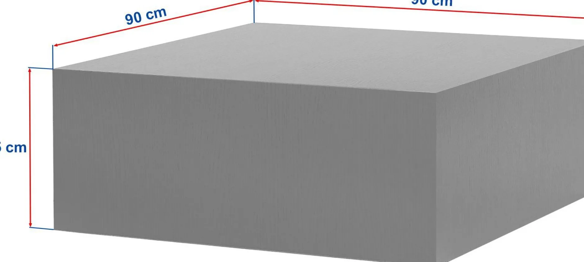 Couchtisch Prizma - 100% MDF - Walnuss - 35 x 90 x 90 cm
