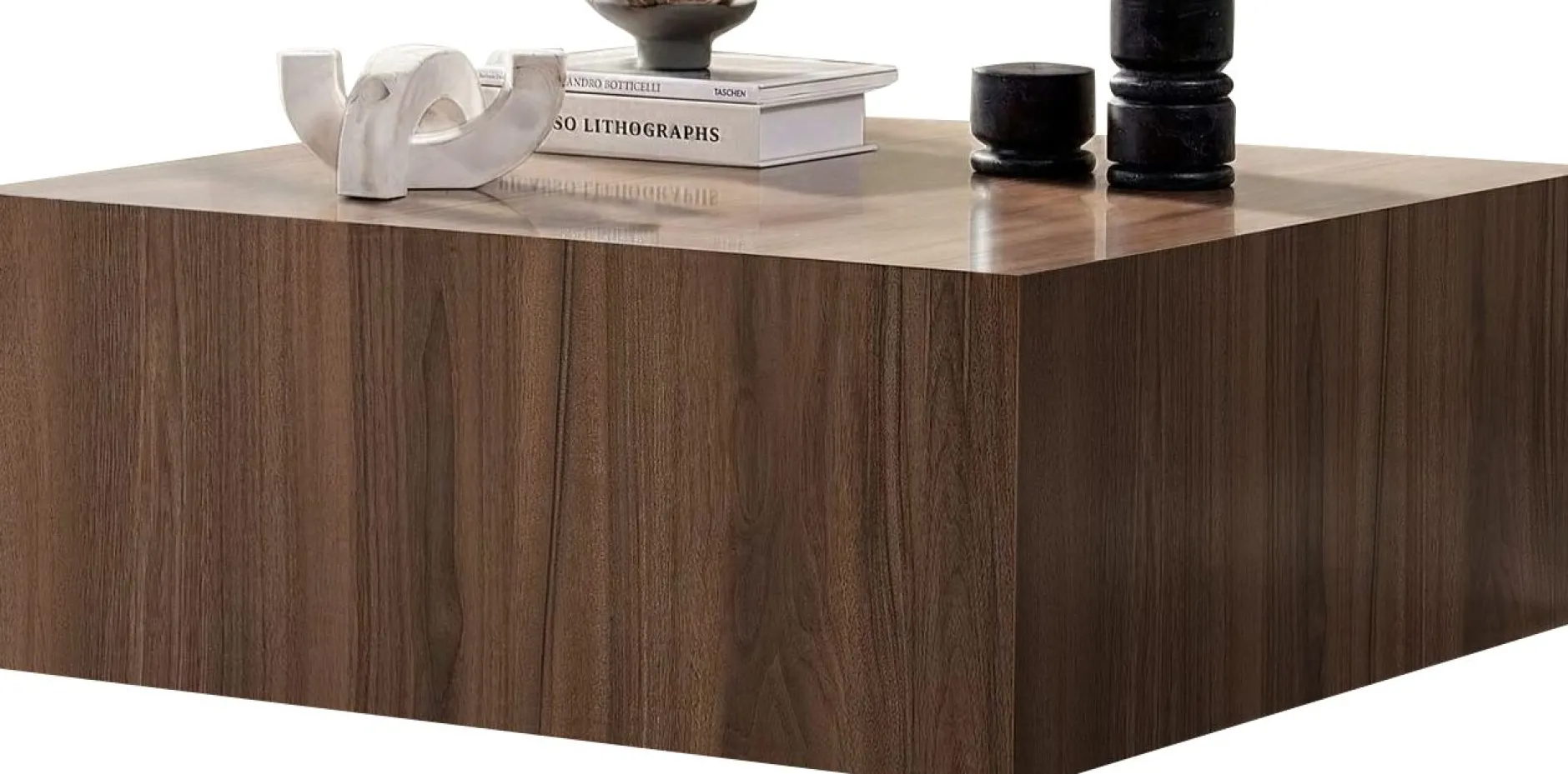 Couchtisch Prizma - 100% MDF - Walnuss - 35 x 90 x 90 cm