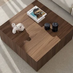 Couchtisch Prizma - 100% MDF - Walnuss - 35 x 90 x 90 cm