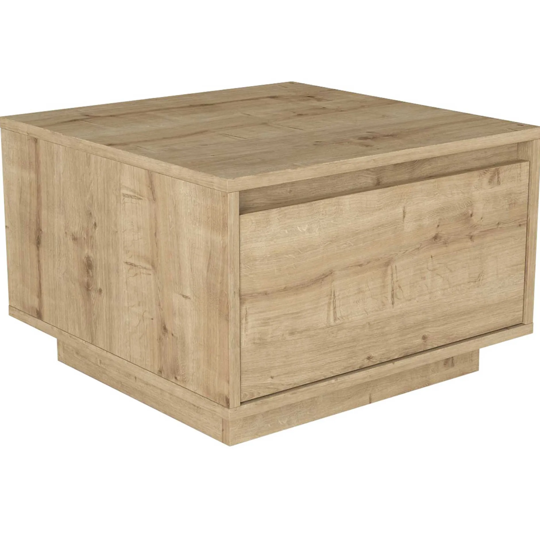 Couchtisch Pura - 60x60x40cm mit Ablageschublade - Eiche Dekor
