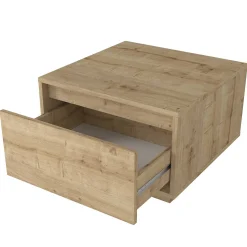 Couchtisch Pura - 60x60x40cm mit Ablageschublade - Eiche Dekor
