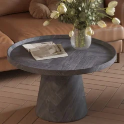 Couchtisch Romano | Ø80 x 47 cm | Dunkelgrau
