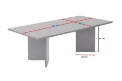 Couchtisch Sabin - 100% MELAMINE - Atlantik-Kiefer - 40 x 60 x 119 cm