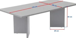 Couchtisch Sabin - 100% MELAMINE - Saphireiche - 40 x 60 x 119 cm
