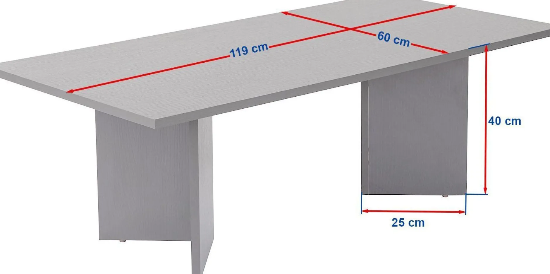 Couchtisch Sabin - 100% MELAMINE - Walnuss - 40 x 60 x 119 cm