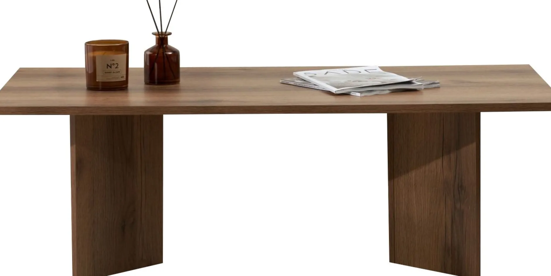 Couchtisch Sabin - 100% MELAMINE - Walnuss - 40 x 60 x 119 cm