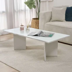 Couchtisch Sabin - 100% MELAMINE - Weiß - 40 x 60 x 119 cm