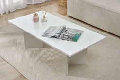 Couchtisch Sabin - 100% MELAMINE - Weiß - 40 x 60 x 119 cm