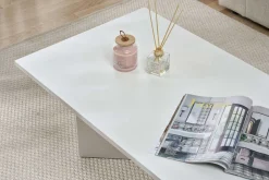 Couchtisch Sabin - 100% MELAMINE - Weiß - 40 x 60 x 119 cm