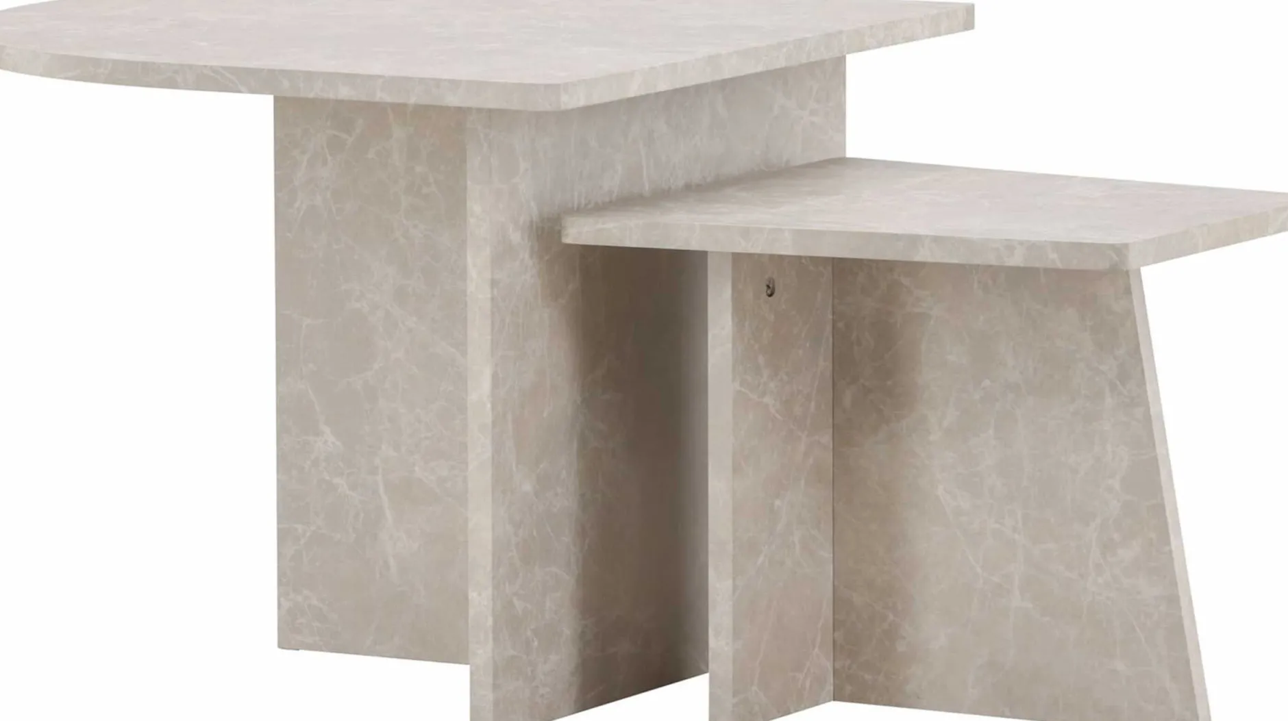 Couchtisch Sala MDF Marmorlook 60x60 cm, 40x40 cm Beige