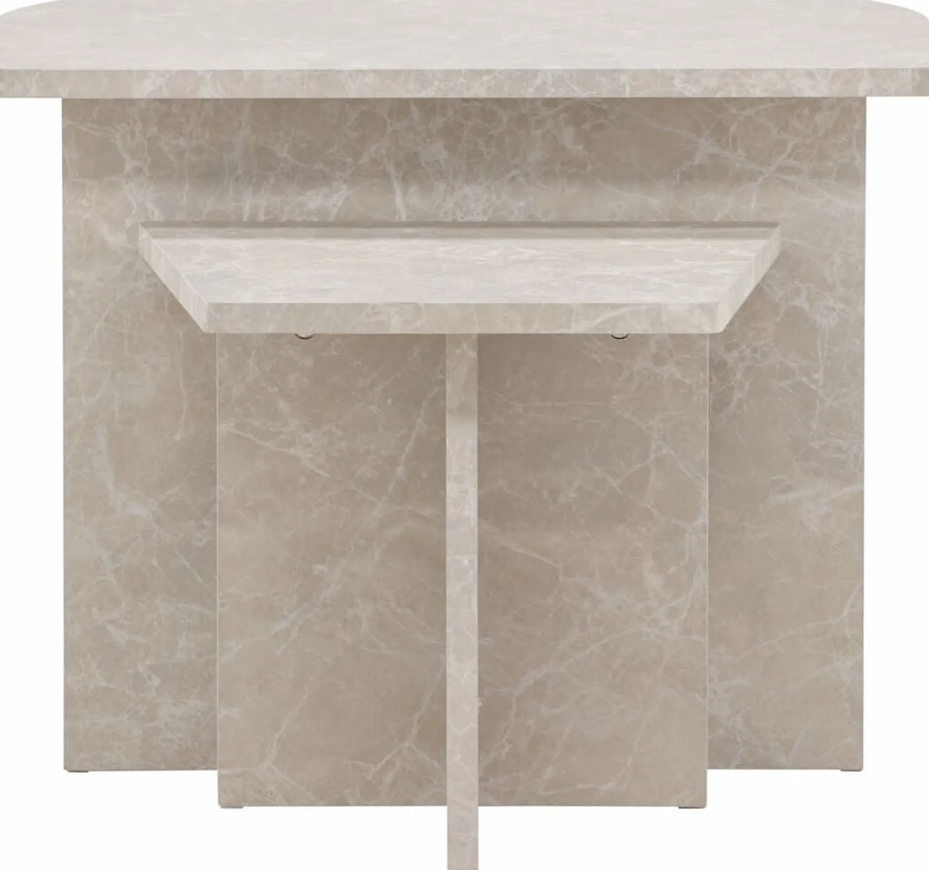 Couchtisch Sala MDF Marmorlook 60x60 cm, 40x40 cm Beige