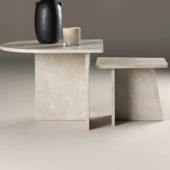 Couchtisch Sala MDF Marmorlook 60x60 cm, 40x40 cm Beige