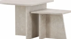 Couchtisch Sala MDF Marmorlook 60x60 cm, 40x40 cm Beige
