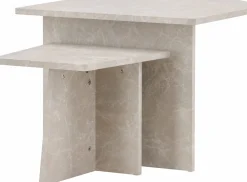 Couchtisch Sala MDF Marmorlook 60x60 cm, 40x40 cm Beige
