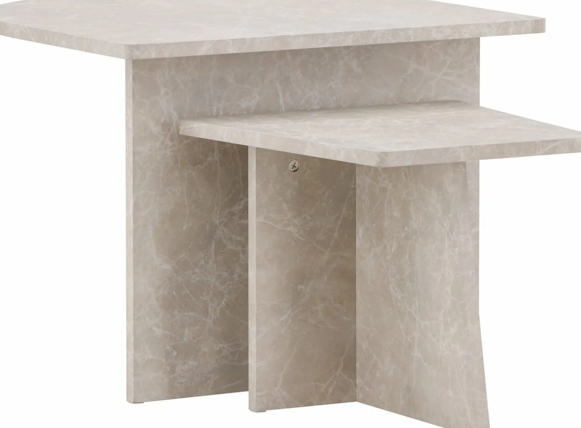 Couchtisch Sala MDF Marmorlook 60x60 cm, 40x40 cm Beige