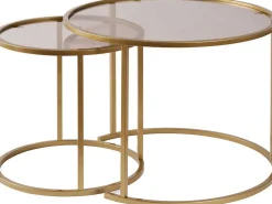 Couchtisch-Set Aurum - 100% TEMPERED GLASS - Gold - 43 x 60 x 60 cm