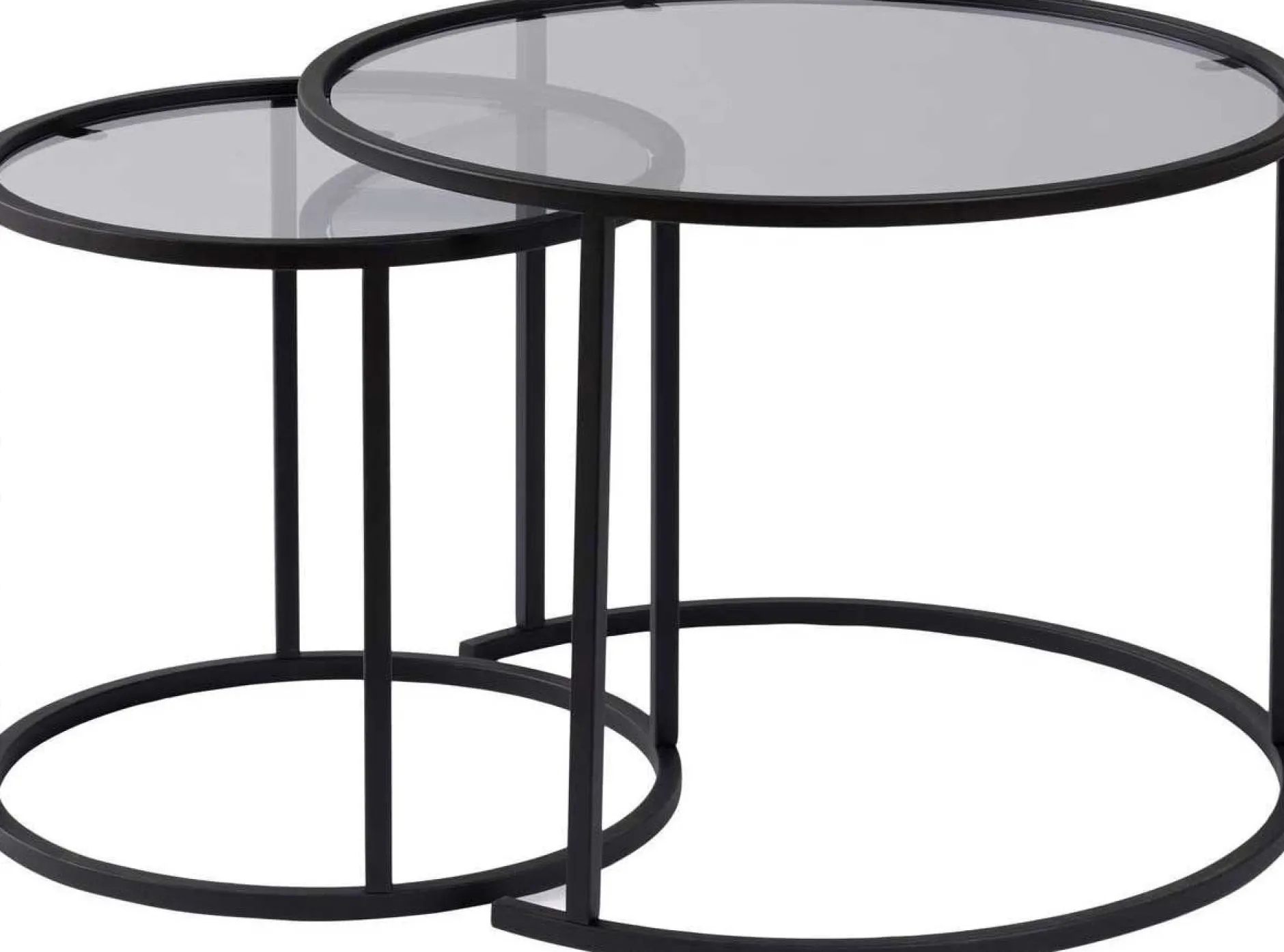 Couchtisch-Set Aurum - 100% TEMPERED GLASS - Schwarz - 43 x 60 x 60 cm