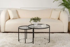 Couchtisch-Set Aurum - 100% TEMPERED GLASS - Schwarz - 43 x 60 x 60 cm