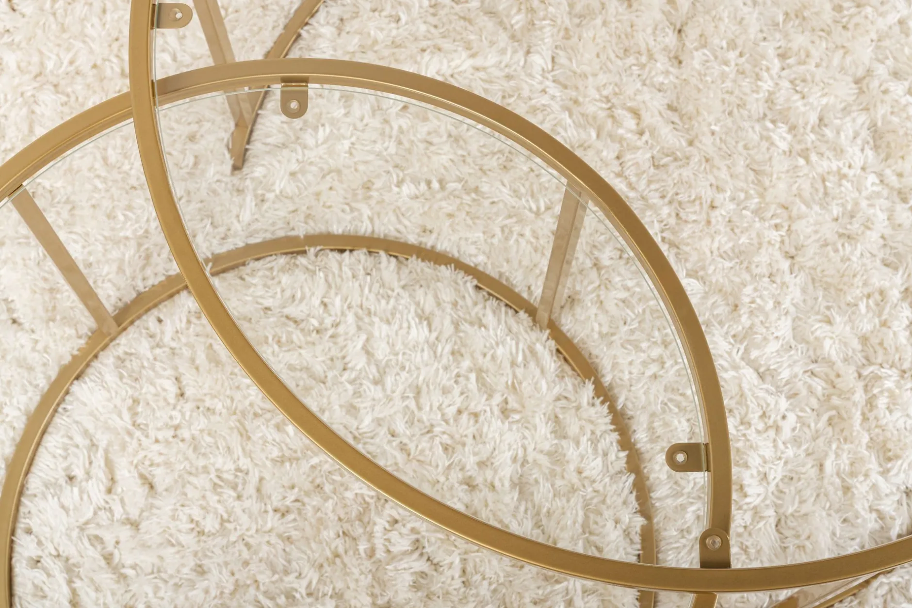 Couchtisch-Set Aurum - 100% TEMPERED GLASS - Gold - 43 x 80 x 80 cm